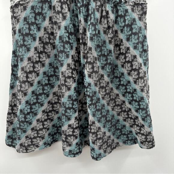 Free People Gray Blue & White Short Sleeve Scoop Neck Knit Tunic Dress Size S - Picture 3 of 9